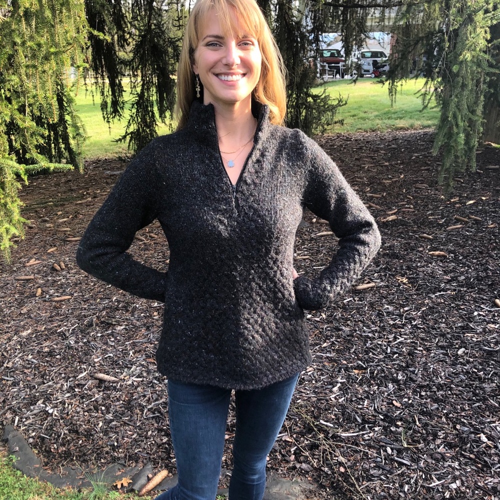 Dark Heather Grey half zip Sweater